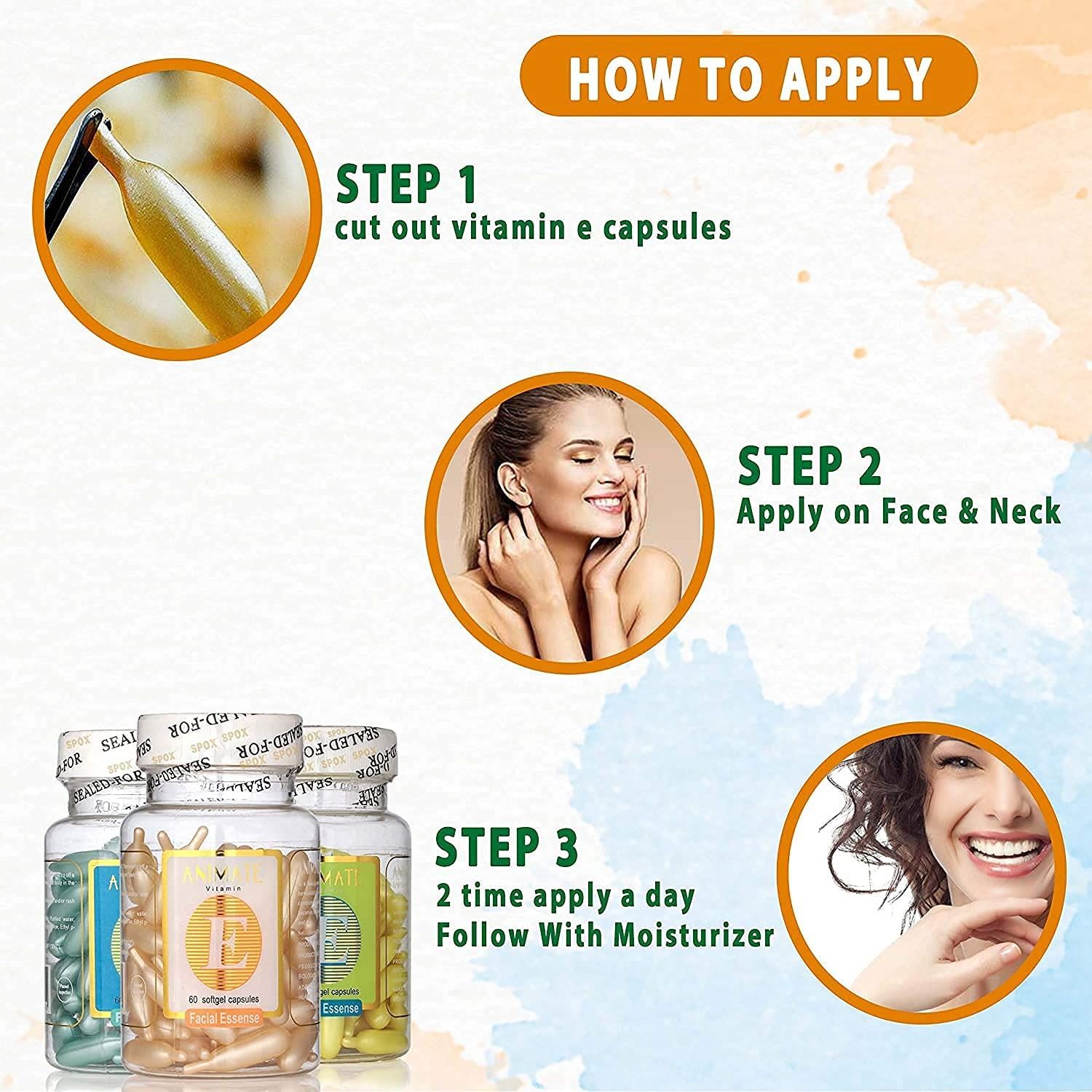 Csk 90pcs Soft Gel Vitamin E Essence Capsules Anti-aging Serum Spot Acne Removing Brightening Essence ,Moisturising,Anti-Aging,Prevents SunBurns, Facial Freckle Capsule Skin Care