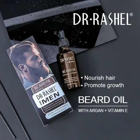 Dr.Rashel Beard Oil Beard growth essential oil with Argan oil and Vitamin E and Hair Growth Essential oil, bald hair treatment oil 260 ML