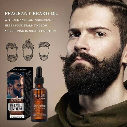 Dr.Rashel Beard Oil Beard growth essential oil with Argan oil and Vitamin E and Hair Growth Essential oil, bald hair treatment oil 260 ML