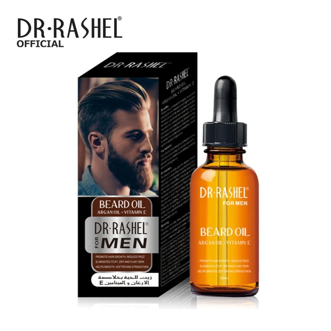 Dr.Rashel Beard Oil Beard growth essential oil with Argan oil and Vitamin E and Hair Growth Essential oil, bald hair treatment oil 260 ML