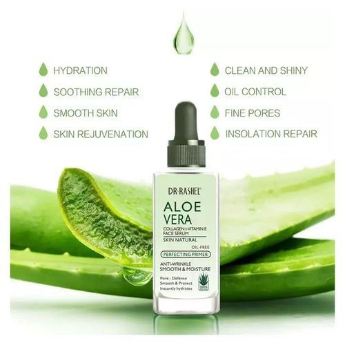 2 in 1 Dr.Rashel Aloe Vera Face Cleanser Soothing & Moisturizing Gel Face Cleanser For Skin Care,Reduce wrin+ Face Serum Collagen, Vitamin E,Anti - Wrinkle,Instantly Smooth Hydrates & Moisture Skin