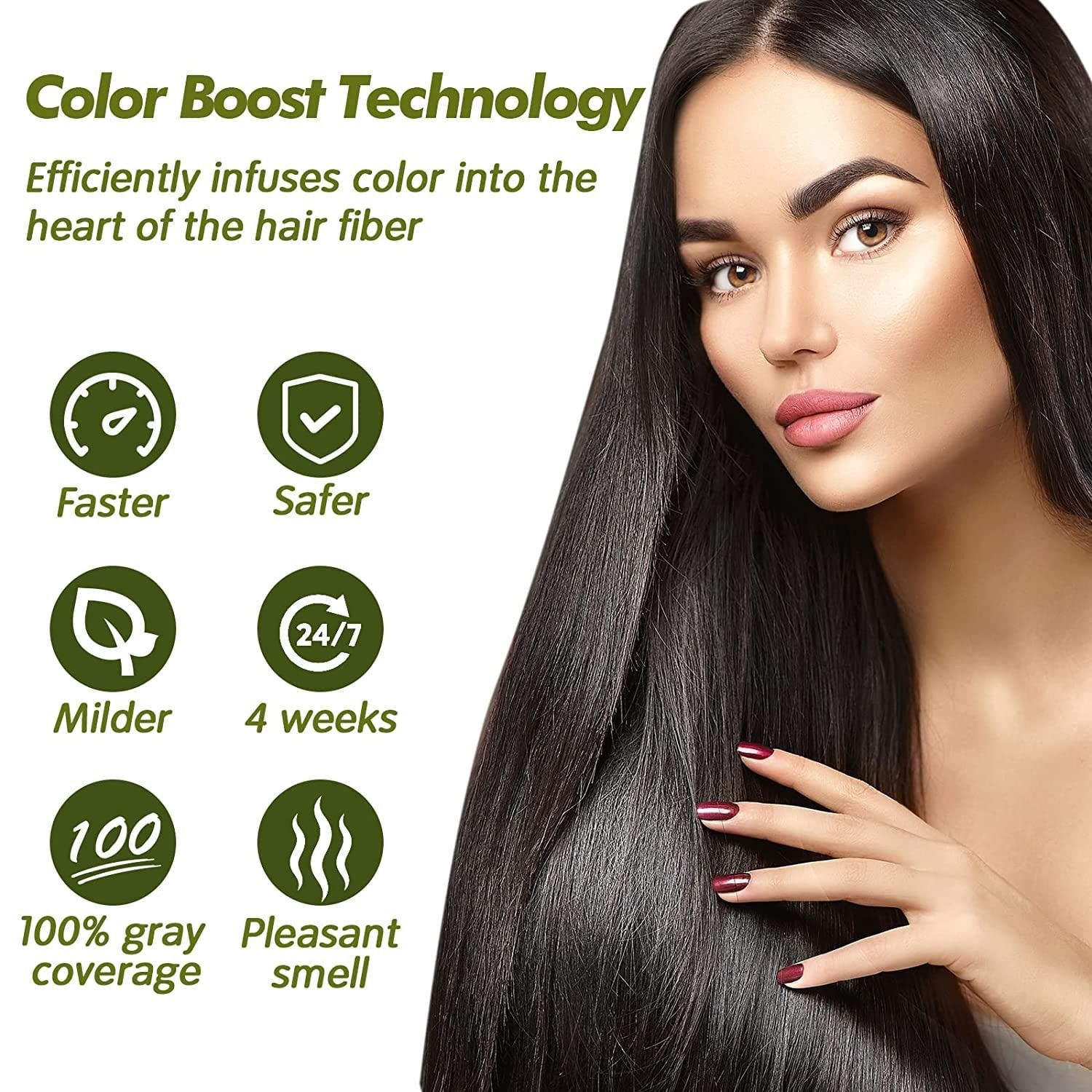 Dexe Instant Black Hair Shampoo Dye 10 Pcs Sachet  Black Colour For Men and Women Covers White and Grey hair