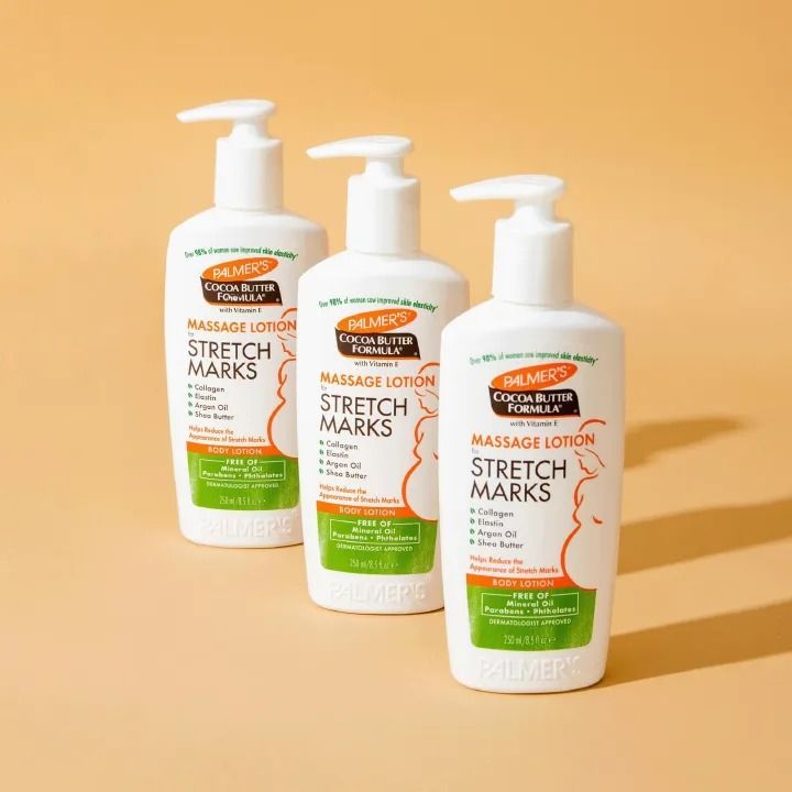 Palmer's Cocoa Butter Formula Massage Lotion For Stretch Marks, Pregnancy Skin Care Belly Cream Weight Fluctuation with Collagen, Elastin, Argan OIl and Shea Butter 250ml