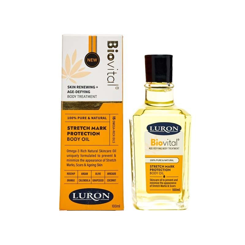 Luron Biovital Stretch Mark Protection Body Oil For Skin Renewin Age Defying 100ml Infused With Omega 3