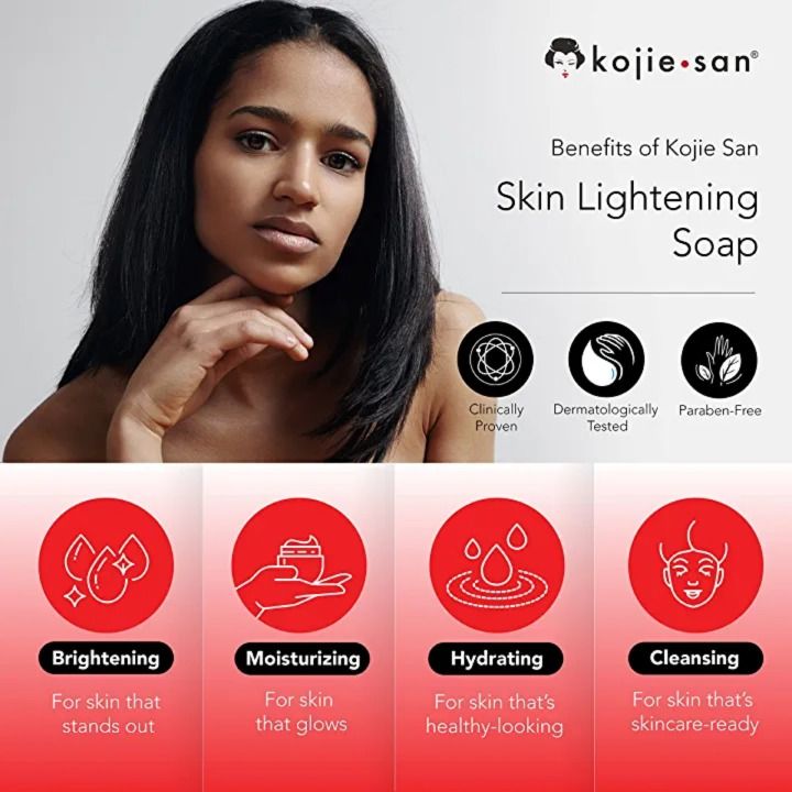 Kojie San 2 Pcs  Acidic Skin Lightening Soap Original Classic Kojic Acid Soap for Dark Spots, Hyperpigmentation, Whitening and Scars Beauty Bar with Coconut Tea Tree Oil for Fair skin
