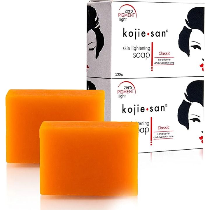 Kojie San 2 Pcs  Acidic Skin Lightening Soap Original Classic Kojic Acid Soap for Dark Spots, Hyperpigmentation, Whitening and Scars Beauty Bar with Coconut Tea Tree Oil for Fair skin
