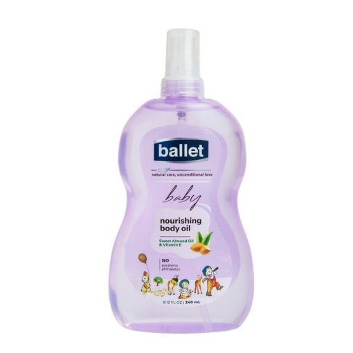Ballet Baby Nourishing Body Oil Enriched With Sweet Almond and Vitamin E Deeply moisturizes and Protects Against Dryness for both Adults and Baby