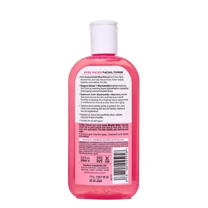 2 in 1 Facial Cleanser Luron Micellar Cleansing Water and Luron Rose Water  Soothing Anti Aging Rose Water Facial Toner,Luron Niacinamide Hydrating Facial Toner 210ml Alcohol-free Facial Toner