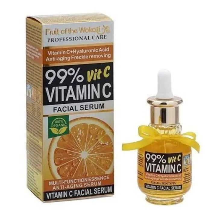 Fruit Of The Wokali Vitamin C Facial Serum 99% Professional Care serum Vitamin C Hyaluronic Acid Anti-Aging Freckle Removing Serum