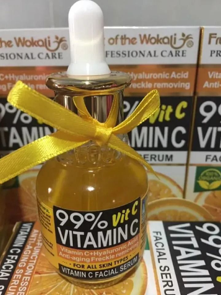 Fruit Of The Wokali Vitamin C Facial Serum 99% Professional Care serum Vitamin C Hyaluronic Acid Anti-Aging Freckle Removing Serum