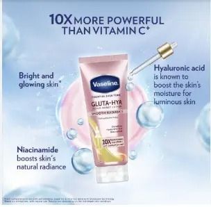 Vaseline Gluta Hya Serum Burst UV Overnight Lotion Gluta Hya Dewy Radiance  200mlGluta Hya Flawless Bright 200ml GlutaGlow Hyaluronic Pro-Retinol Niacinamide  Amino Peptide Complex 10Xmore powerful