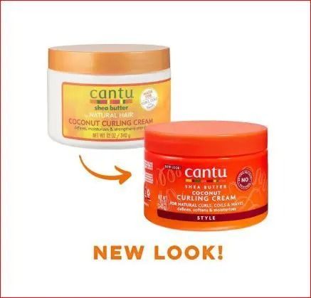 CareCantu Shea Butter for Natural Hair Coconut Curling Cream for Natural Curls Coil Waves Defines Softness and Moisturises