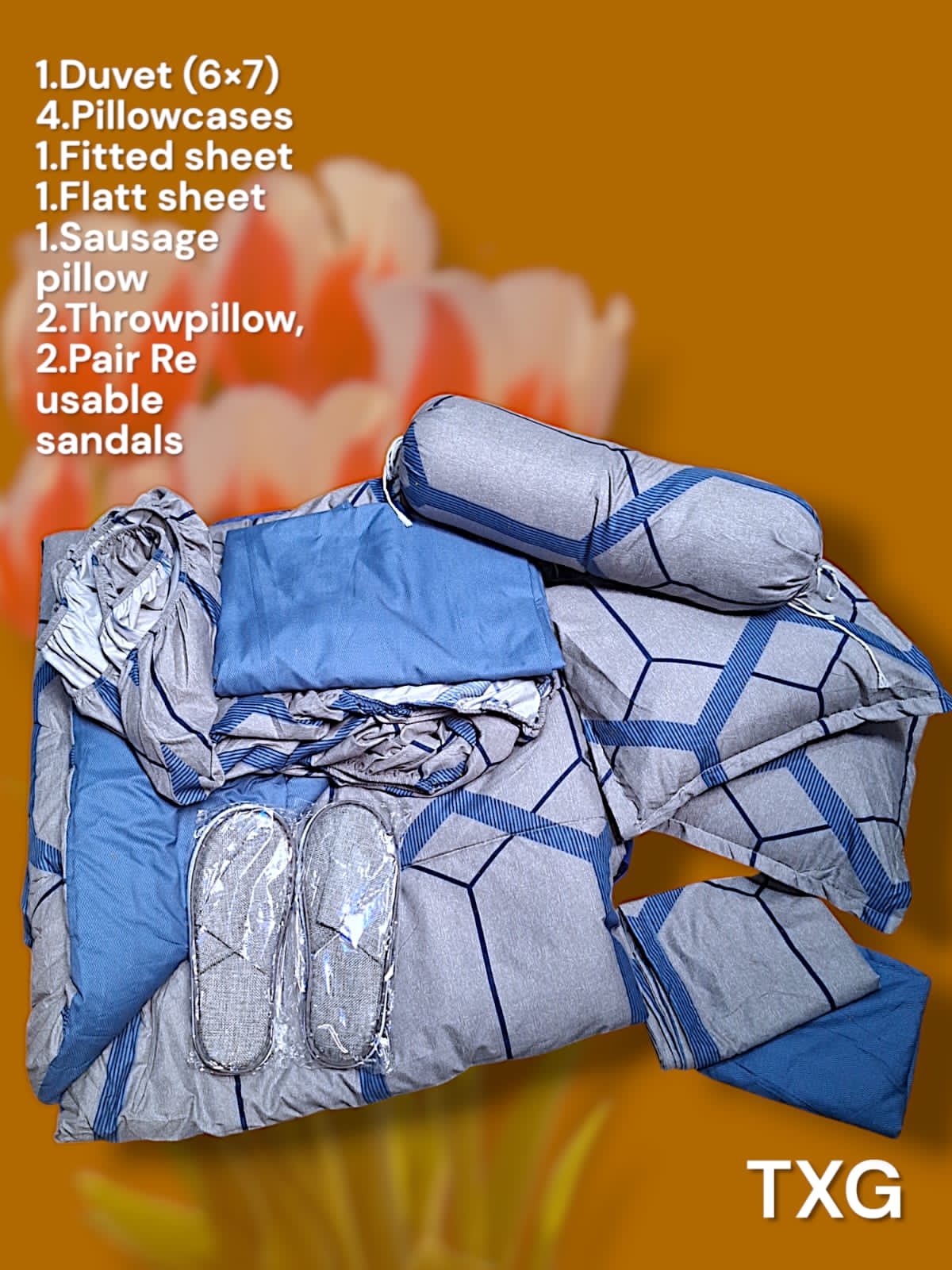 12PCS Luxurious Duvet, Elegant Sheets, Cozy Pillows & Stylish Reusable Sandals for Unmatched Comfort and Style!