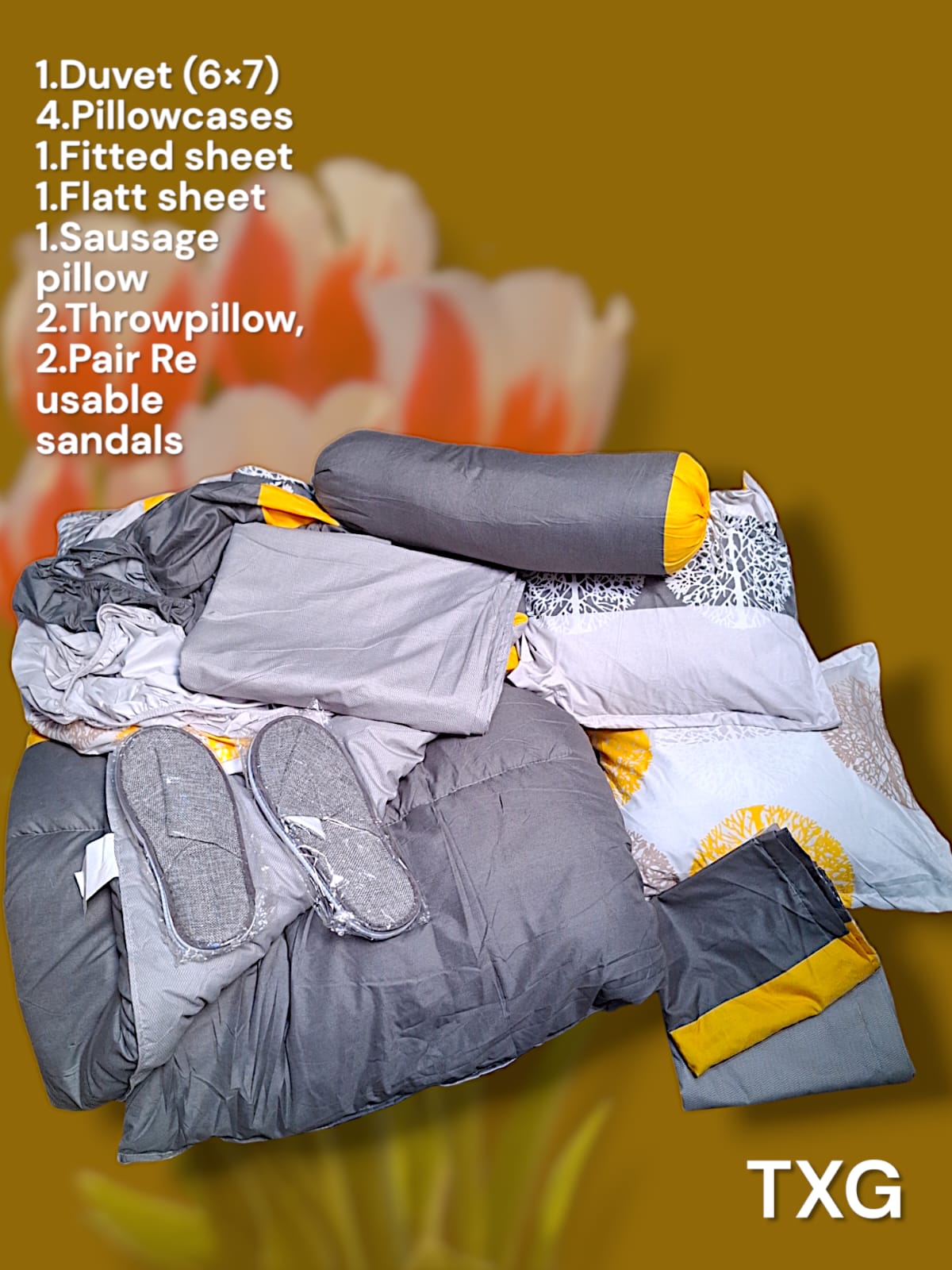 12PCS Luxurious Duvet, Elegant Sheets, Cozy Pillows & Stylish Reusable Sandals for Unmatched Comfort and Style!