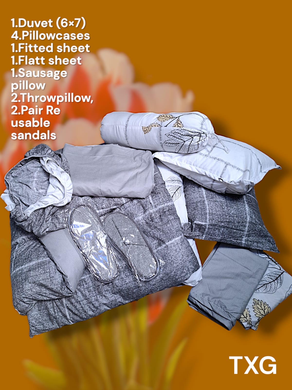 12PCS Luxurious Duvet, Elegant Sheets, Cozy Pillows & Stylish Reusable Sandals for Unmatched Comfort and Style!