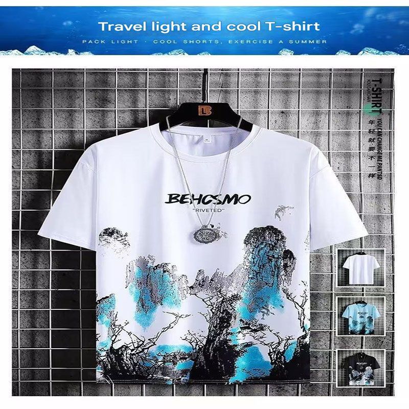MEN'S CLOTHING Two-piece set 2 in 1 T-shirt shorts Men's T-shirts Sports suit Fashion Casual Wear