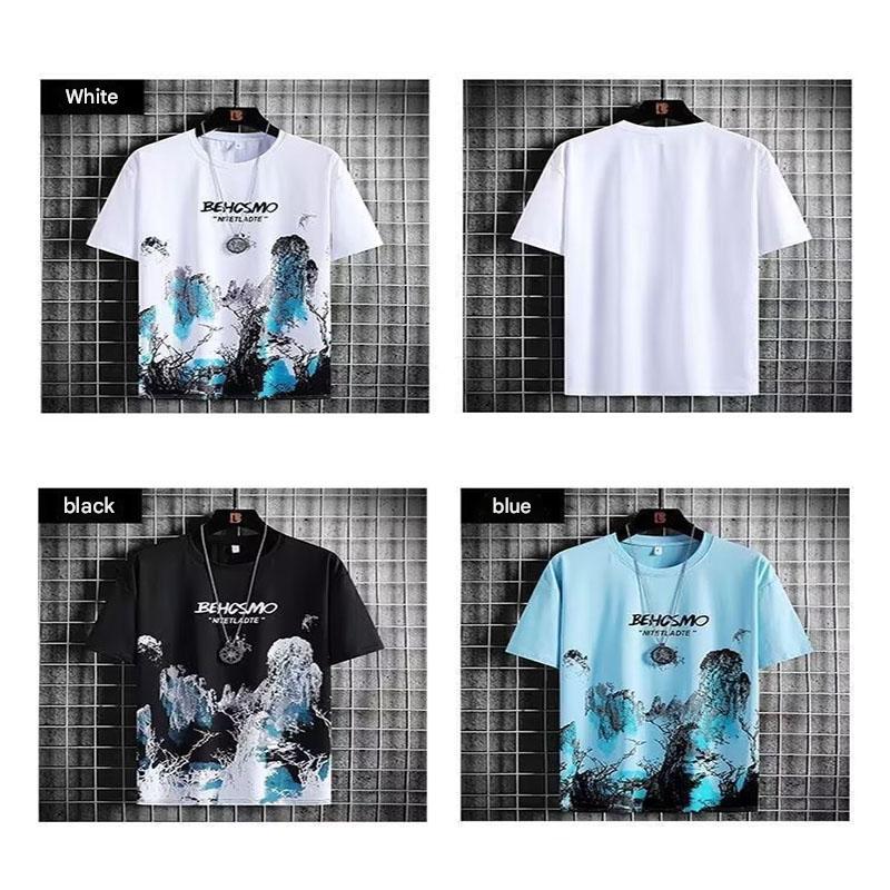 MEN'S CLOTHING Two-piece set 2 in 1 T-shirt shorts Men's T-shirts Sports suit Fashion Casual Wear