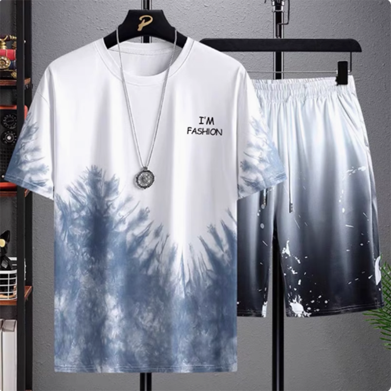 MEN'S CLOTHING Sets 3 in 1 Loose and breathable Short-sleeved tops Casual sports shorts Casual sports trousers