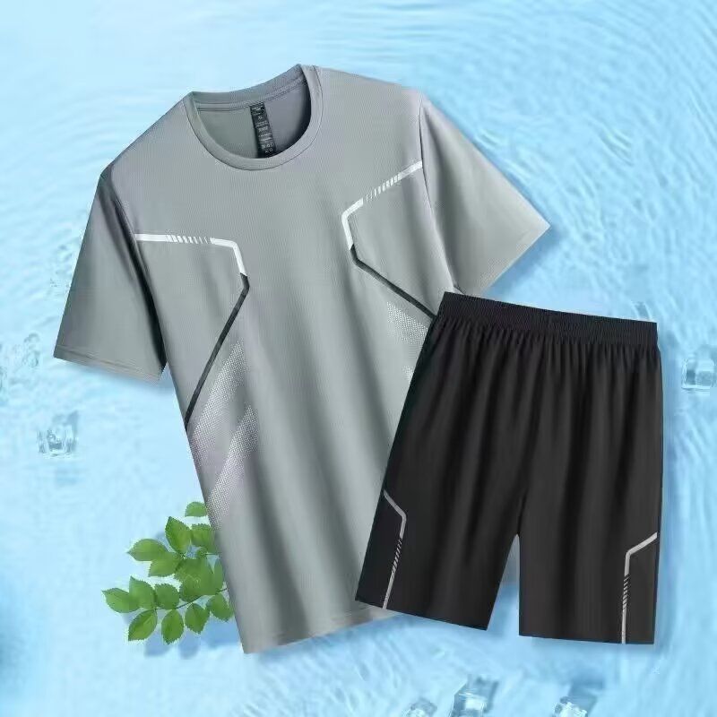 MEN'S CLOTHING Men 's Clothing Set 2 in 1 Short-sleeved T-shirt Sports shorts Breathable and dry Sports suit