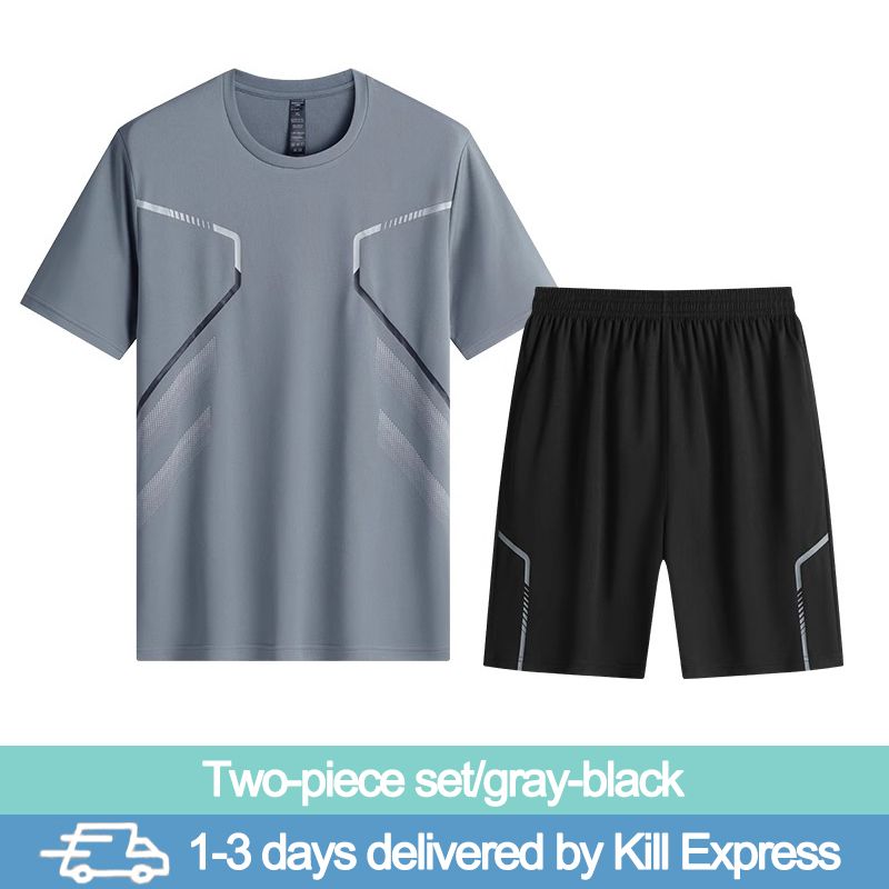 MEN'S CLOTHING Men 's Clothing Set 2 in 1 Short-sleeved T-shirt Sports shorts Breathable and dry Sports suit