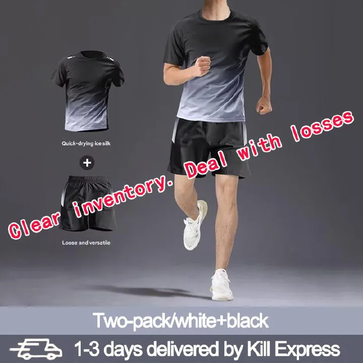 MEN'S CLOTHING Men's T-shirt set 2 in 1 T-shirt shorts Cool and breathable Casual sportswear