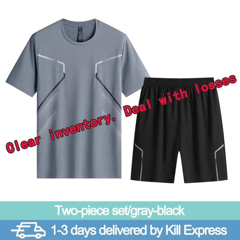 MEN'S CLOTHING Men 's Clothing Set 2 in 1 Short-sleeved T-shirt Sports shorts Breathable and dry Sports suit