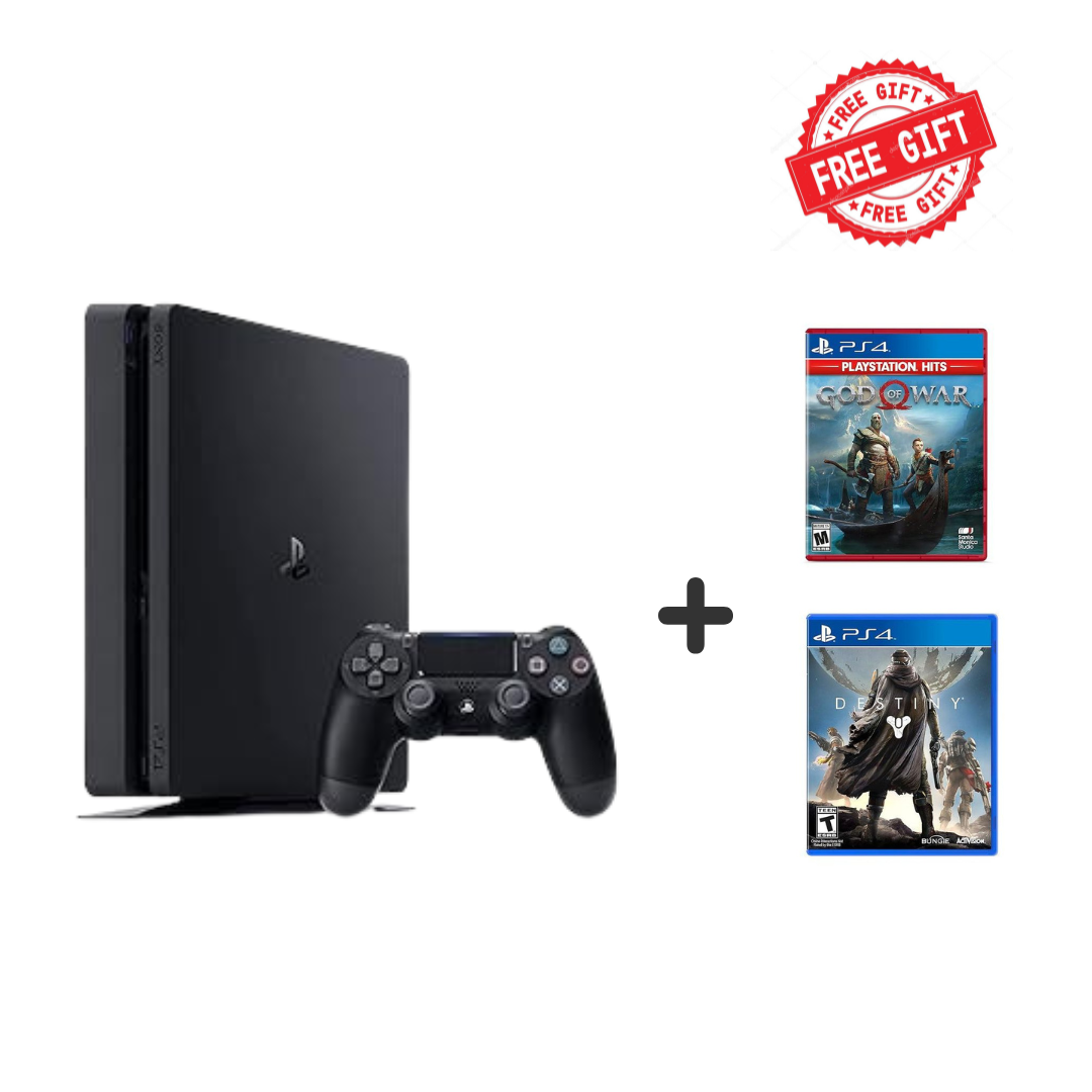 Sony PlayStation 4 Slim Console 500GB(Black) + 2 Free Game Discs