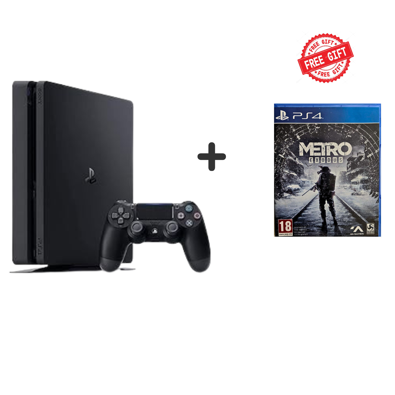 Sony PlayStation 4 Slim Console 500GB(Black) + Free Game Disc