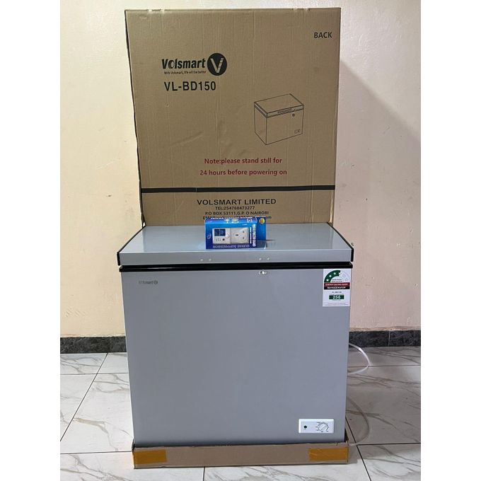 VOLSMART 150L Vertical Chest Freezer VL-BD150 Single Flip Drain Freezer Energy-saving Freezer Fast Cooling Refrigerator