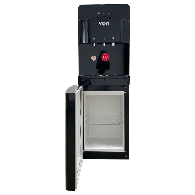 VON Water Dispenser 3 Tap Hot & Cold & Normal Electric Cooling With Cabinet -Black