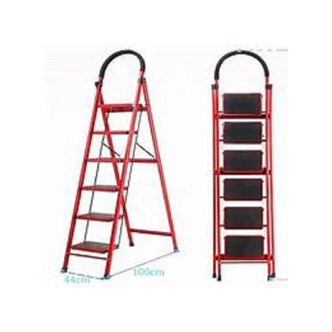 6 Step Ladder Folding Step Stool Stepladders with Anti-Slip and Wide Pedal for Home and Kitchen Use-Space Saving