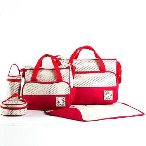 Red Diaper Bags Mommy Bag Five-Piece Set Multifunctional Maternal and Child Supplies