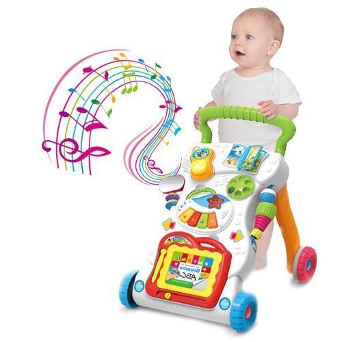 Huanger Fashion Musical Baby Walker/ Push Walker- Multicolored