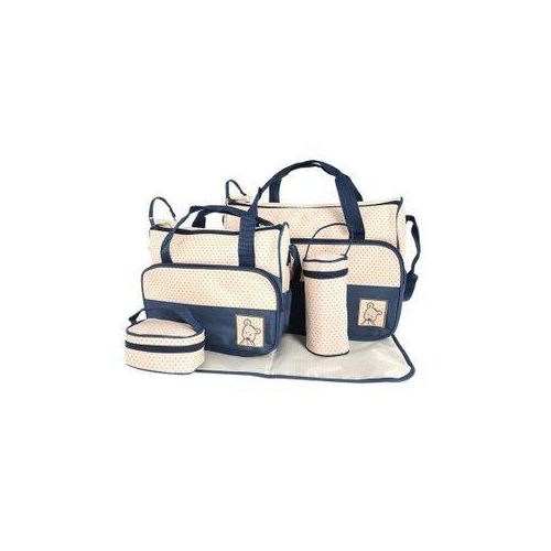 Bear Club Elegant New Design 5 In 1 Baby Diaper Bag- Blue