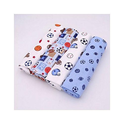 Fashion 4PCs Cotton Flannel Receiving Blankets For Baby - Assorted