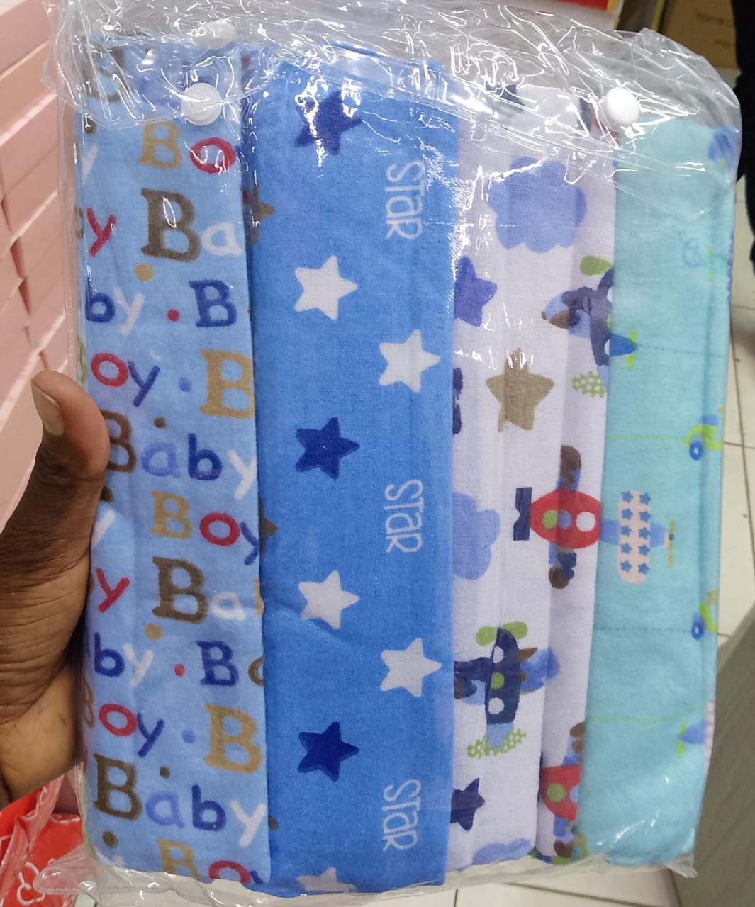 4PC Cotton Baby  Newborn Baby Flannel Blanket Baby Flannel Receiving Set