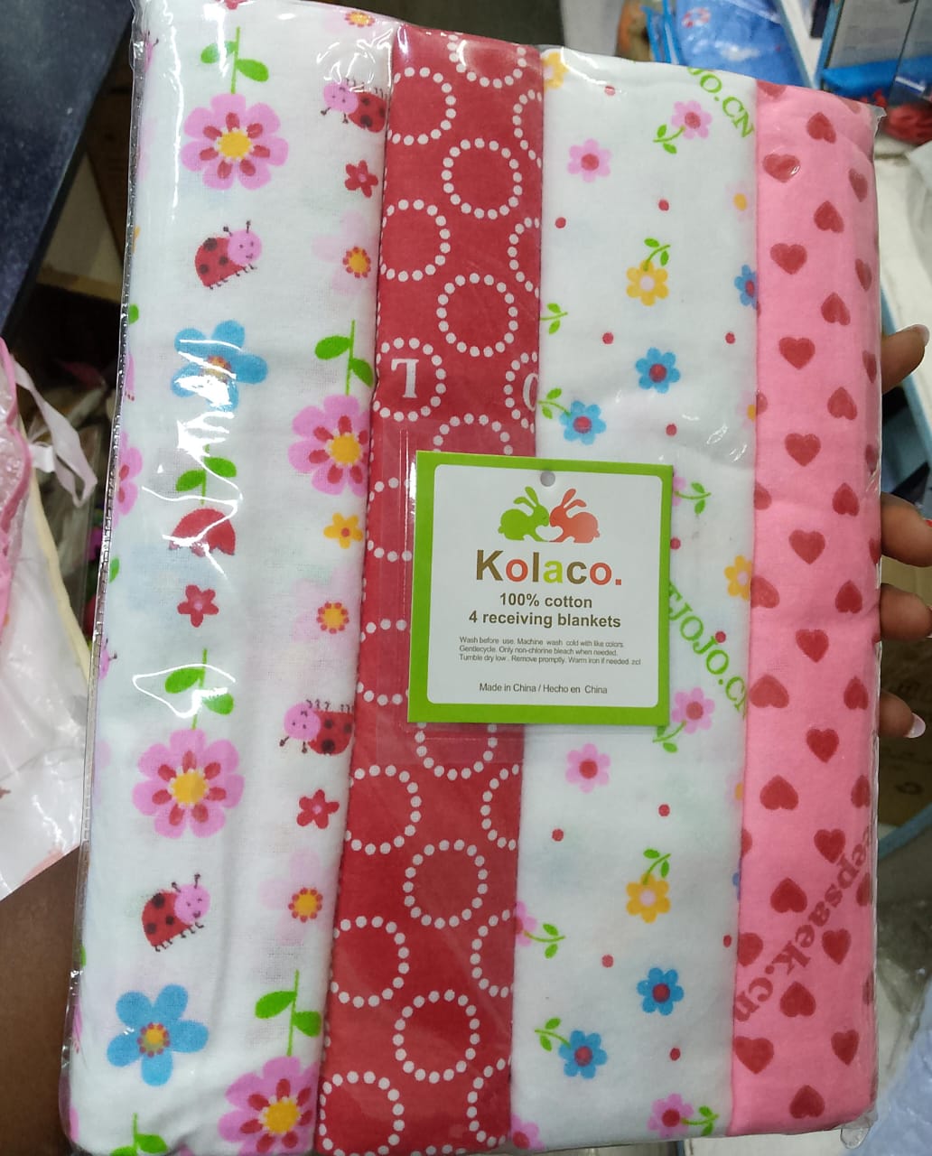 4PC Cotton Baby  Newborn Baby Flannel Blanket Baby Flannel Receiving Set