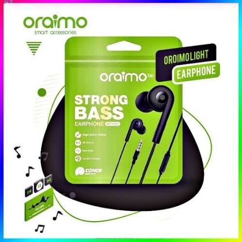Oraimo wired Earphones with Strong Pure Bass, HD Sound with Mic, ultimate comfort eartips