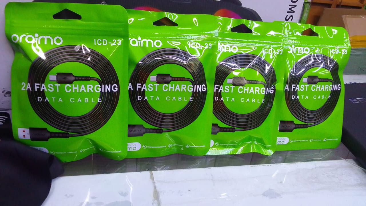 Type C Oraimo Charger Cable Fast Charging data transfer for Android and other devices Oraimo Data Cables charging cables