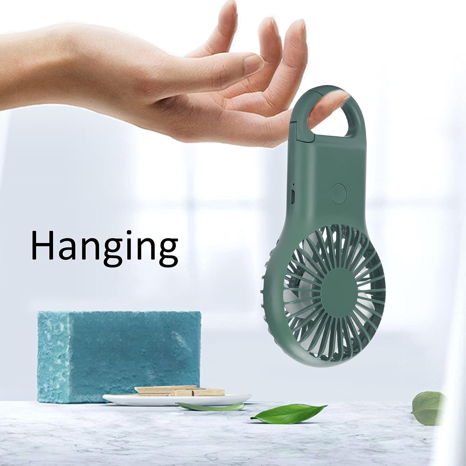 Handheld fan, USB rechargable with a phone stand, personal handfan with 3 speeds/modes