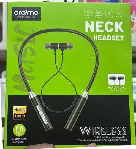 Oraimo Wireless Bluetooth Neckband, With great bass, ultimate neck comfort and comfortable earbuds