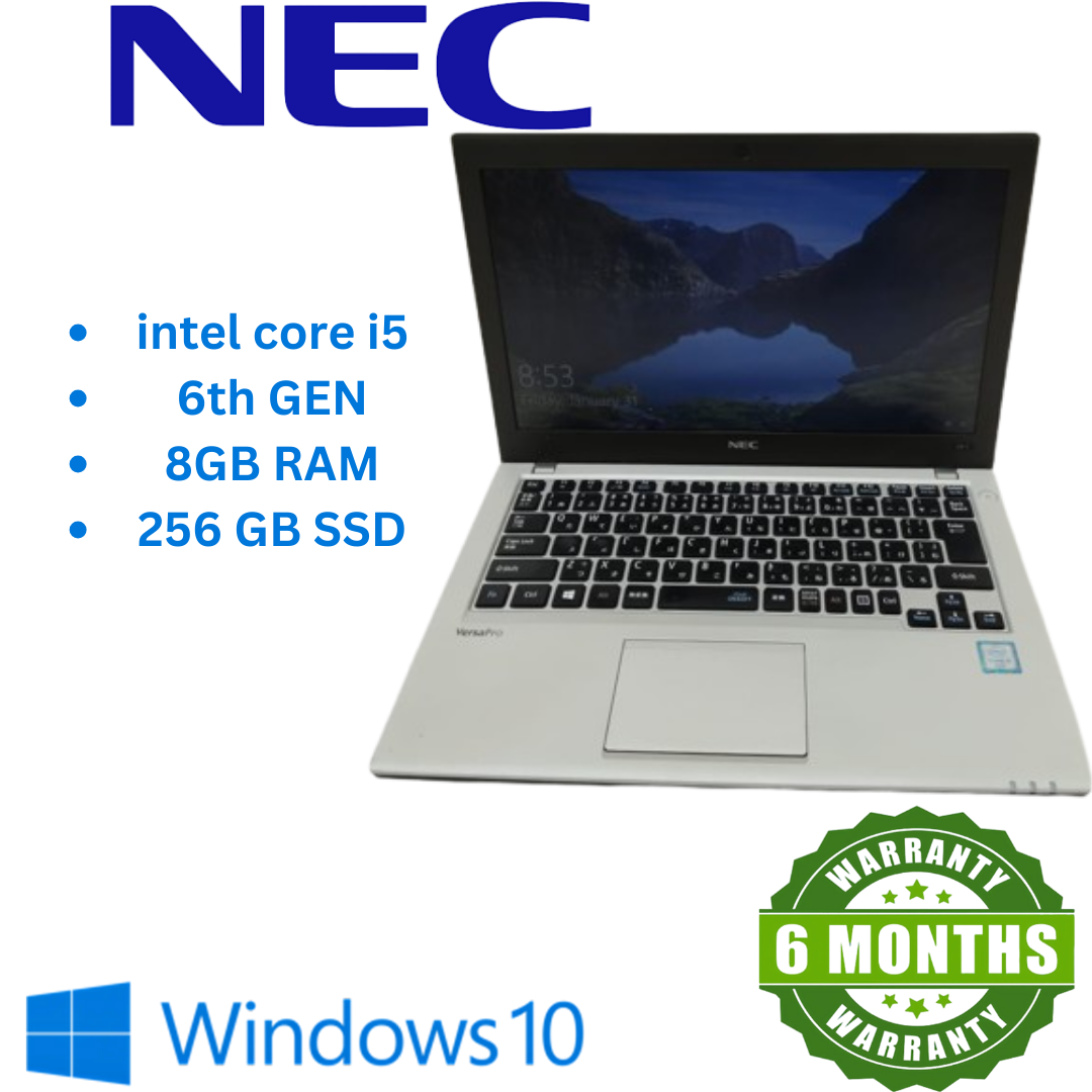NEC VKT23BZG1 - 15.6" Business Laptop with Intel Core i5 6th Gen Processor (2.30GHz), 8GB RAM, 256GB SSD, Windows 10 Pro - Reliable & Efficient Performance for Professionals