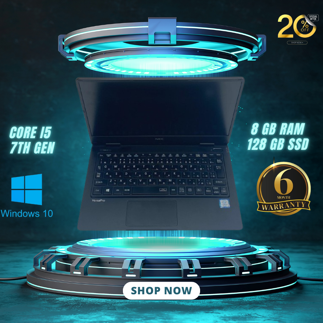NEC VKT12HZG1 - Intel Core i5 7th Gen, 8GB RAM, 128GB SSD - Compact Business Laptop