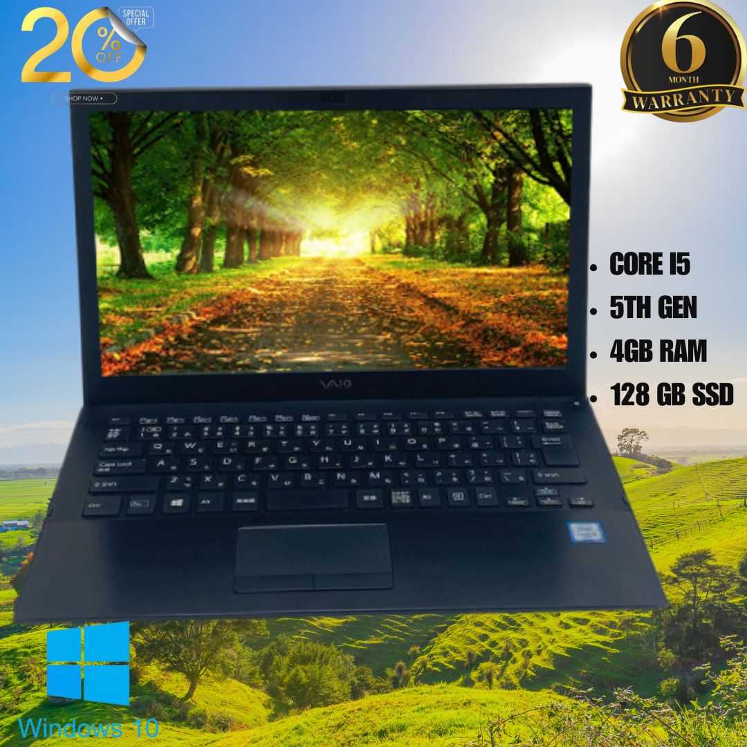 REFURBISHED; Sony VJP132C11N - Intel Core i5 5th Gen, 4GB RAM, 128GB SSD - Compact & Efficient Laptop