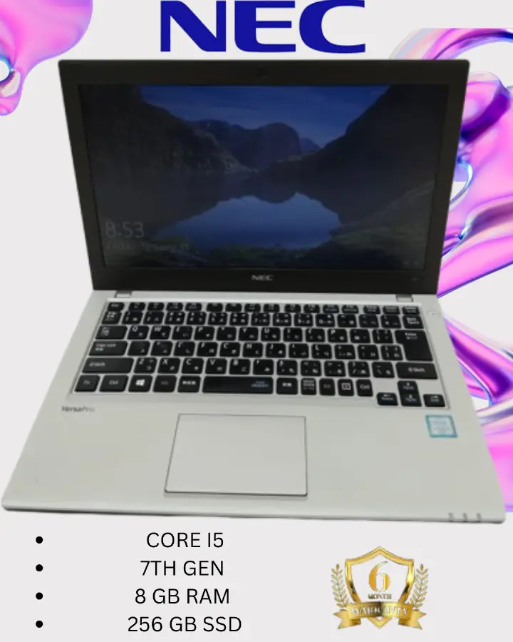 REFURBISHED;NEC VKT23 Business Laptop - Intel Core i5 6th Gen, 8GB RAM, 256GB SSD, Windows 10 Pro | High Performance & Reliable Work Laptop
