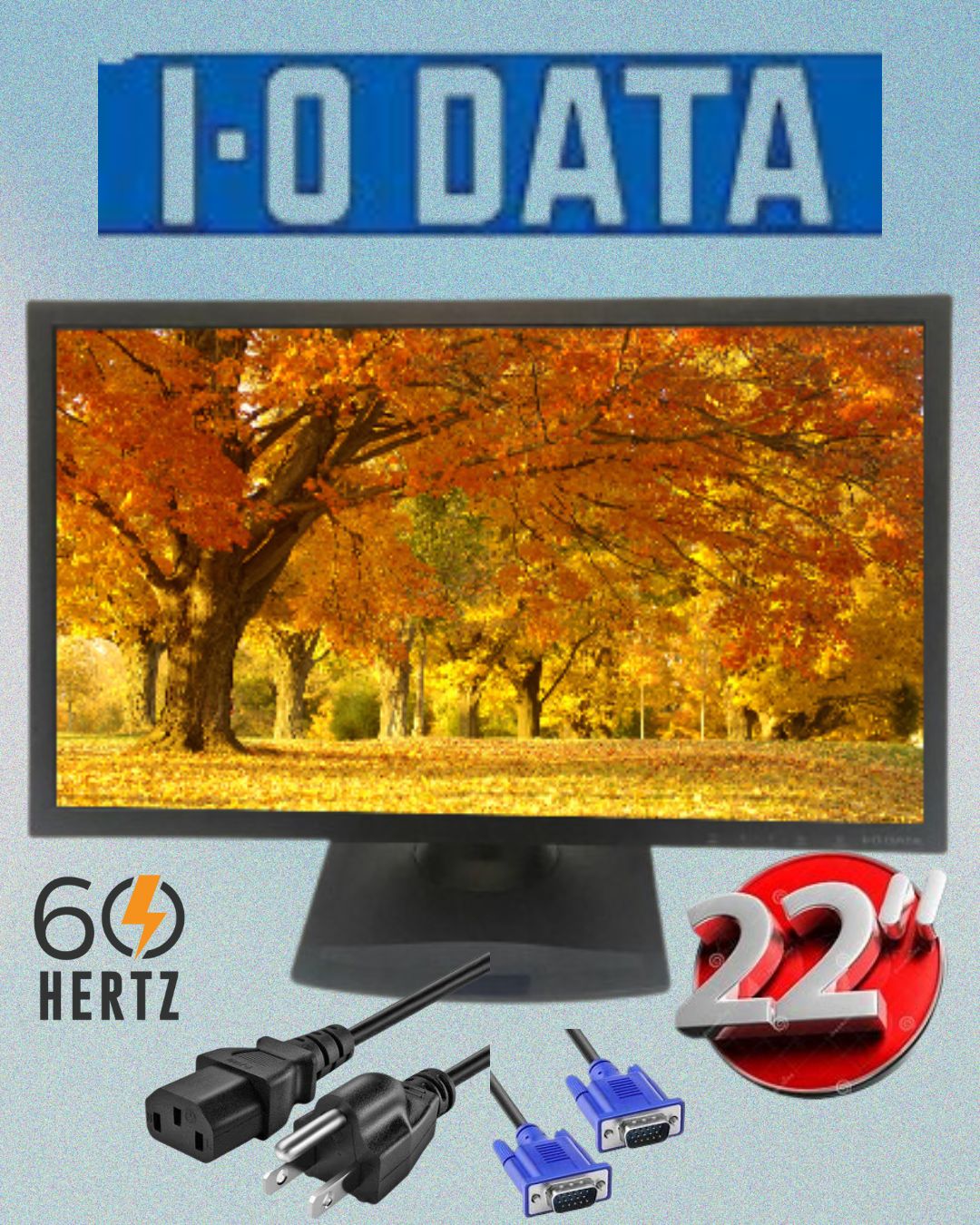 I-O DATA MF-211 22-Inch Full HD 1080p LED LCD Monitor – Sleek Widescreen Display with HDMI & VGA Connectivity for PC, Laptop, and Gaming Setups
