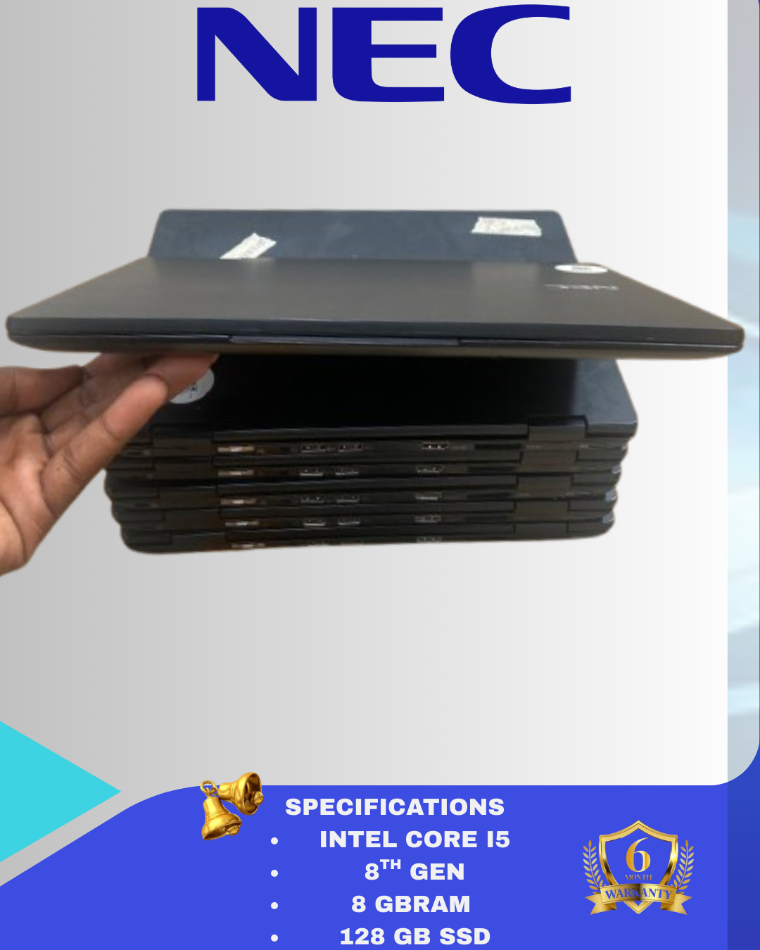 REFURBISHED; NEC VKT13HZG5 - Intel Core i5 8th Gen, 8GB RAM, 128GB SSD - Compact Business Laptop