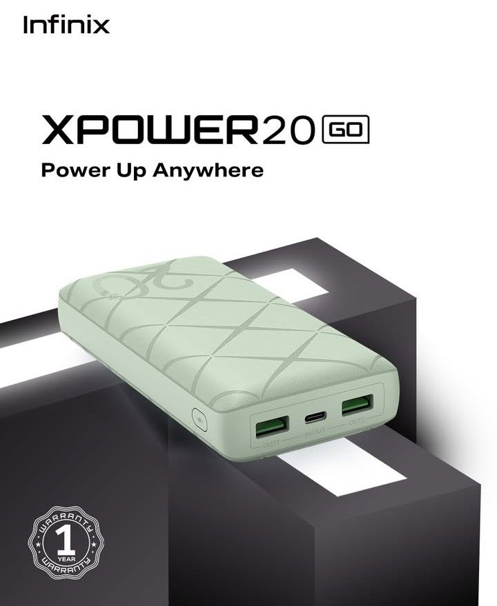 FLASH SALE DEALS!! Infinix XPower 20 Go 20000mAh Power Bank -12W, Quick Charge, Can charge 3 Devices Simultaneously, Portable, USB-A/Type-C Input, Micro-USB Output - Power Banks