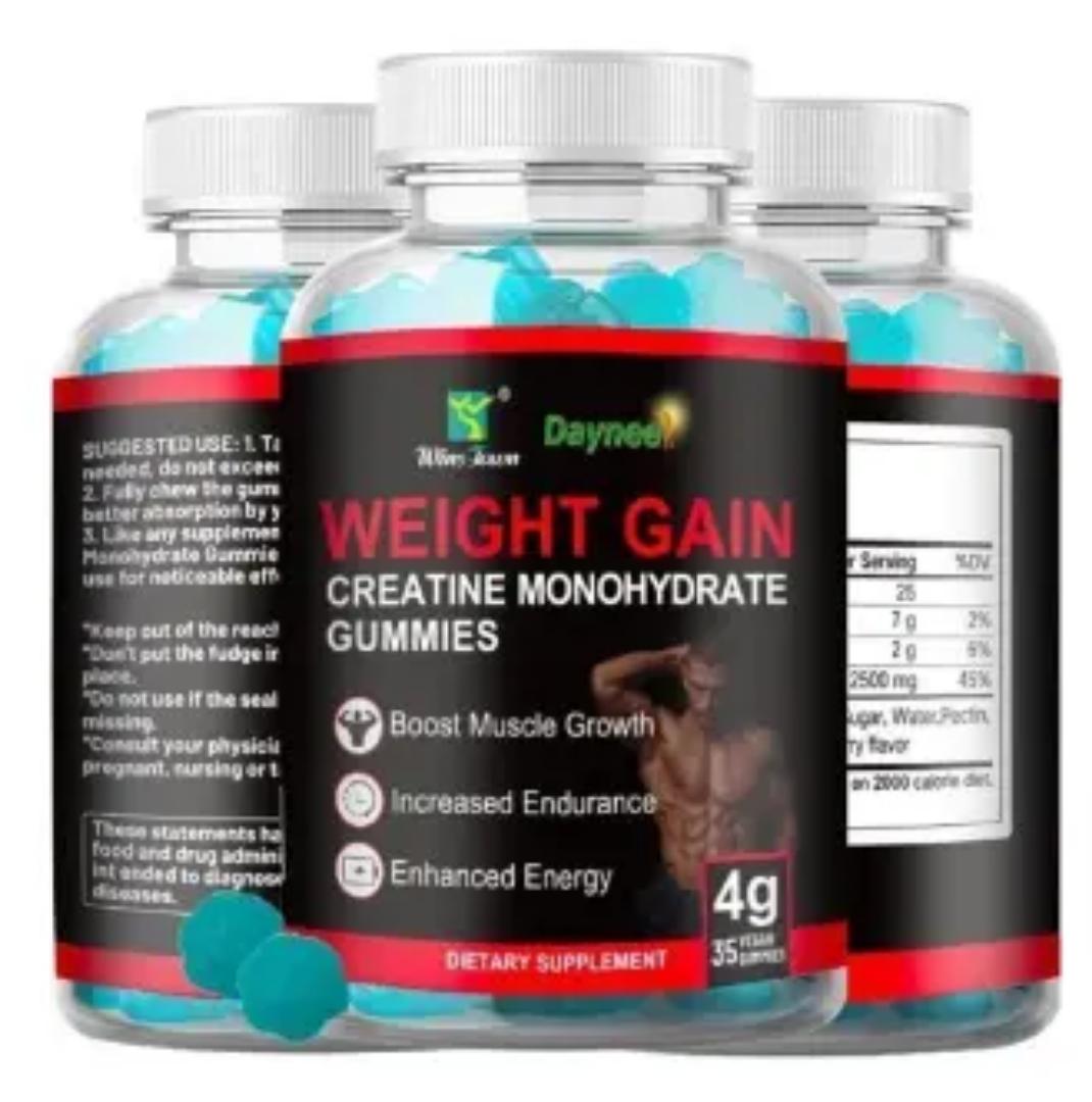 Daynee WEIGHT GAIN GUMMIES With Creatine Monohydrate Dietary Supplement Gummies For Boosting Muscle Growth, Increased Endurance and Enhanced Energy