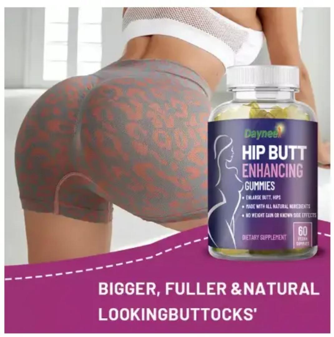Daynee Hip and Butt Enhancing Gummies For Enlarging Butt, Hips. Made with All Natural Ingredients and No Weight Gain or Known Side Effects- 60 chewable dietary supplement gummies